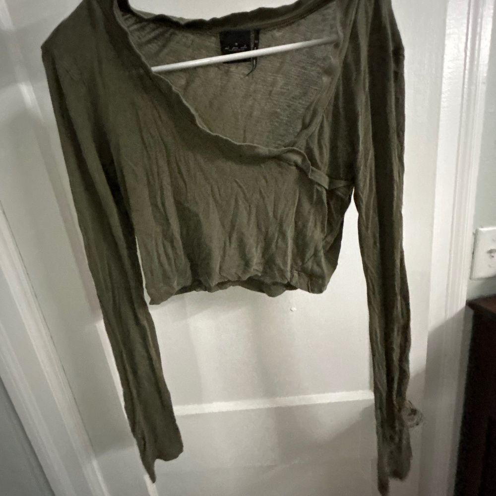 Out from under crop asymmetrical crop top